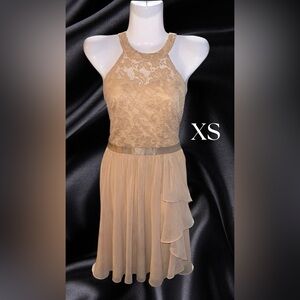 Tan lace Halter dress ✨